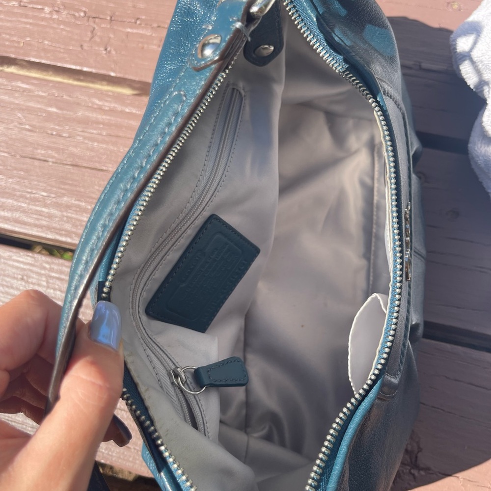 Coach Teal Leather Shoulder Bag Set - Picture 6 of 6